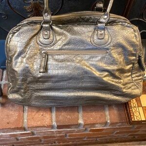 Silver Snakeskin Bag